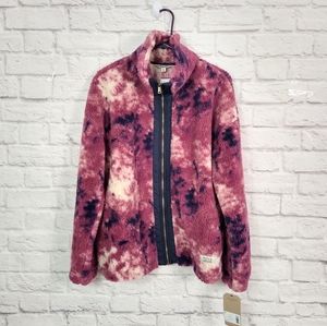 Frye and Co tie-dye sherpa zip jacket